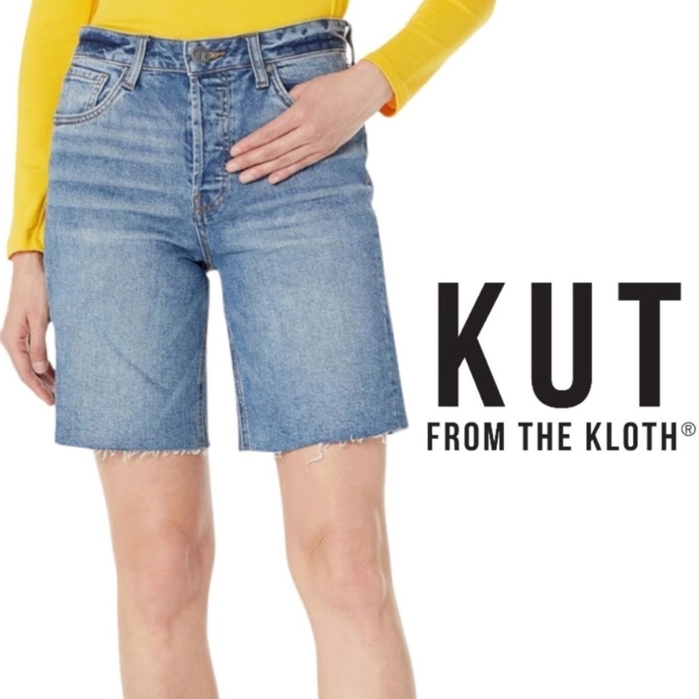 BNWT KUT from the Kloth ‘Margot’ High-Rise Denim Shorts • Size 2 • Button Fly